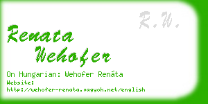 renata wehofer business card